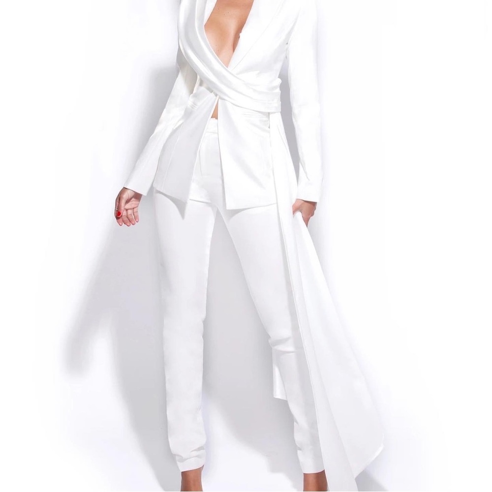 COPY - White Skinny Fit Crepe Trousers